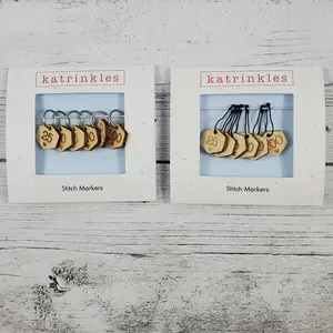 Katrinkles - Cast On Counting Numbers Stitch Marker Set - Rainbow Acrylic or Wood