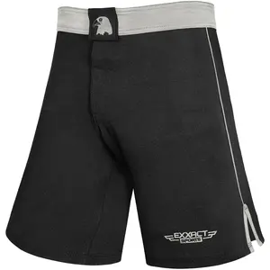 Men's MMA Shorts, IBJJF Ranked No Gi BJJ Jiu Jitsu Shorts for Grappling, Boxing, Cross Training (Silver)
