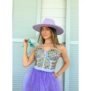 Rhinestone Bustier - Lavender