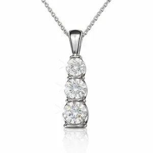 Women Lab Grown White Diamond Sterling Silver925 come with 18'' Inch  Necklace