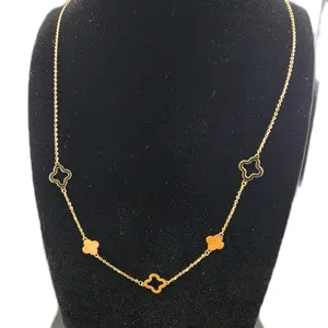 14k Gold Unisex Small   Lucky Link Necklace, 18in Length, Perfect Gift for Adults for Daily Wear