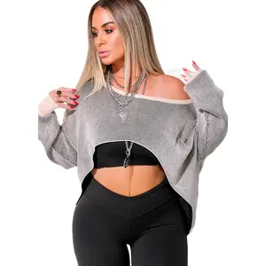 RIBBED REVERSIBLE ROLES CUTOUT PULLOVER