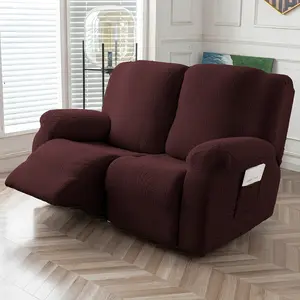 Loveseat Recliner Slipcover Stretch Jacquard Recliner Sofa Cover, 2 Seater Washable Reclining Couch Cover with Pocket #TikTokShopBlackFriday