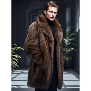 Men’s Luxury Faux Mink Fur Coat – High Quality, Warm & Stylish for Fall/Winter | Casual Long Sleeve with Suit Collar Men’s Jackets