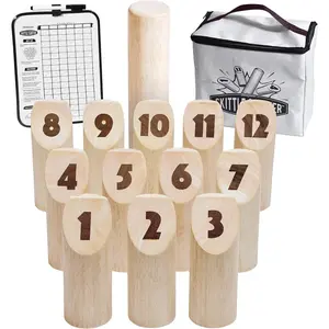 Skittle Scatter Numbered Block Toss Game with Scoreboard and Tote Bag
