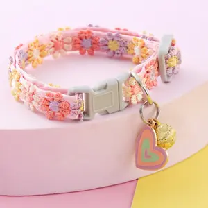 Adjustable High Elastic Pet Collar with Decorative Charms Perfect Gift for Pets Holiday Accessories