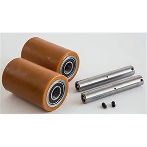 PMX 45 Walkie Pallet Truck Load Wheel Kit, Assembled 2 Load Wheel Assemblies with Axles & Bearings, Cost-Effective Replacement for Electric Pallet Truck - Butterscotch
