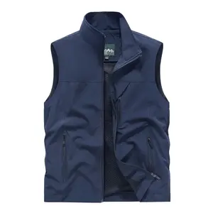 [Lightweight Vest] Lightweight Nylon Men's Sleeveless Vest |   Casual Summer Outdoor Jacket with Zippered Pockets, Stand Collar & Mesh Lining for Breathability, Casual Layering Piece |   Zippered Vest |   Nylon Fabric Vest