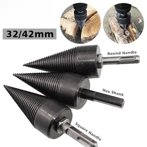 High Speed Twist Firewood Drill Bit Wood Splitter Screw Splitting Cone Driver  For Hammer Drill