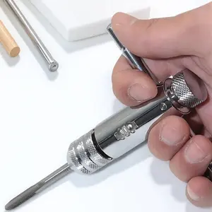 Professional Metric Tap and Die Set 6pc M3-M8 Heavy Duty Threading Tools for Metalworking High Strength Taps with Non-Slip Handles Industrial Repair Automotive Maintenance T-Handle Ratchet Wrench Kit Durable DIY Machine Assembly Hardware Accessories