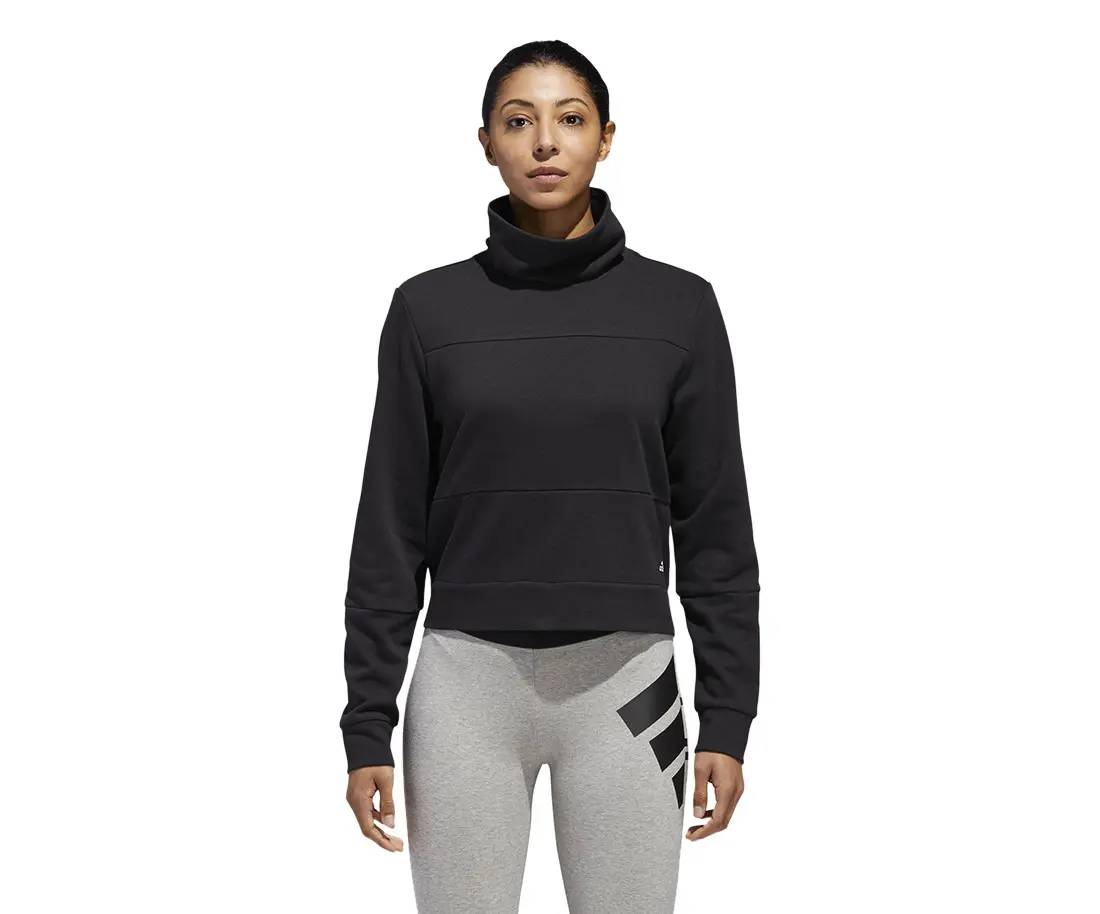 Adidas Turtleneck Crop Fleece Womens Active Sweatshirts