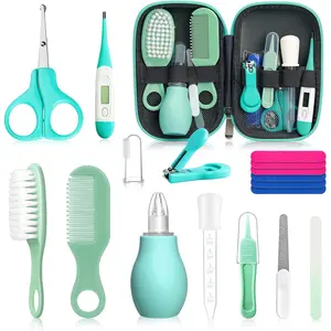 Baby Grooming Kit for Boys Girls Safety Newborn Nursery Essentials Grooming Set Gift for First-time Parents, Green 18 in 1