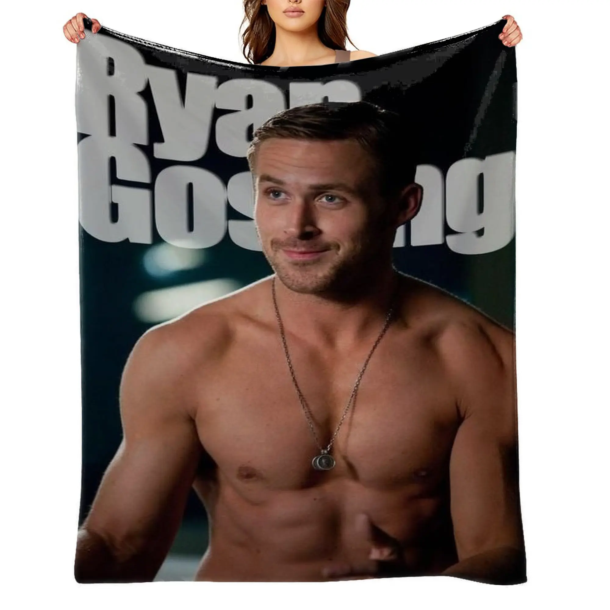 Ryan-Gosling Anime Adventure Flannel Throw Blanket - Ultra Soft, Wrinkle Resistant, Anti-Shrink, Quick-Dry, Machine Washable, All Seasons Cozy Blanket for Kids & Adults, Perfect Gift A-79