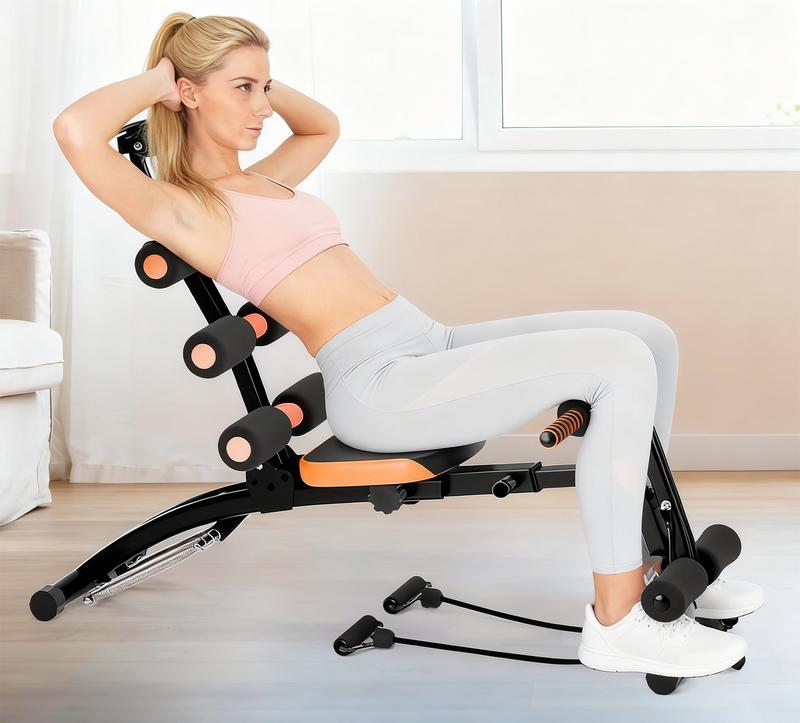 7-in-1 Adjustable Ab Workout Bench for Home Gym – Multi-Functional Sit Up Bench & Ab Crunch Trainer with Leg Extension, Pedals & 360° Rotation Seat – Core, Abs, Arms, Legs & Glutes Training Equipment
