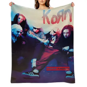 Korn-Band-Flannel Throw Blanket for Girls Boys- Ultra Soft, Anti-Shrink & Wrinkle-Resistant ,Quick-Dry, Machine Washable Cozy Throw ,Perfect Gift for Kids Adults A-46