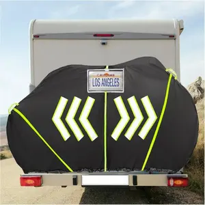 Waterproof Bike Covers 2 Bikes, 600D Outdoor Storage Bike Cover for Transport on Rack, Dust Rain Sun Protection Bicycle Cover for Mountain Road Bike, Black