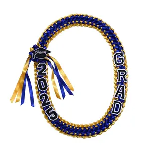 Graduation Leis Necklace 2025: Unisex Handmade Double-Braided Ribbon Necklace for Congrats Graduates Senior