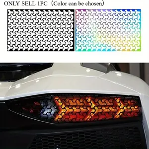 1PC Tuning Enthusiast Exclusive Honeycomb Grid Light Tint, Suitable for Car Tail Light/Motorcycle Light/Luggage Bag/Laptop, Dual-Color Grid Decal, Inject "Hardcore Tuning Enthusiast" Exclusive Identity into Your Gear