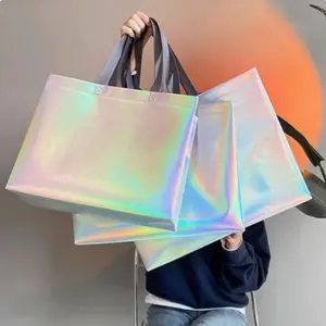 10PCS Silver Reusable Gift Tote Bag for Bridesmaids Wedding Birthday Party Grocery Shopping Reusable Grocery Bags Eco Friendly Favor Party Supplies