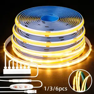 Ultra-Thin COB LED Strip Light, USB Powered Parallel Strip, Self-Adhesive Flexible Cuttable, Warm (3000k), Ideal for Bedroom, Office, Holiday Decor