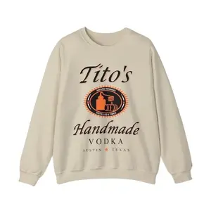 Tito Crewneck Sweatshirt, TITO'S Handmade Vodka Hoodie, Austin Texas Label Sweater, Vodka Alcohol Alcoholic Shirt