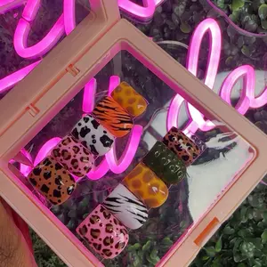 Fun Fall Animal Print Nails - Leopard Zebra Tiger Patterns in Display Box