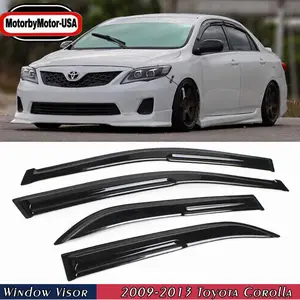 JDM Mugen Style Side Window Visors Sun Rain Guards for 2009-2013 Toyota Corolla Sedan, with Ultra HD Wireless CarPlay Stereo & Handheld High-Resolution Thermal Camera, Vehicle Car Exterior Accessories