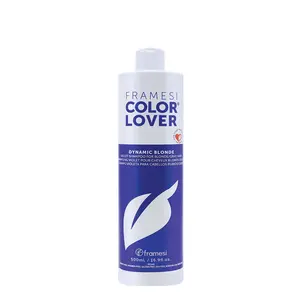 FRAMESI COLOR LOVER Dynamic Blonde Violet Shampoo 16.9 fl oz for Blonds & Gray Hair - Remove Yellow, Maintain Cool Highlights, Great for Extension Care, Your color lasts 95% longer