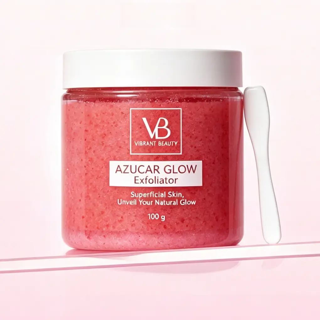 VB Azucar Glow Exfoliating Sugar Scrub , Natural Hydrating Facial Cleanser, Brightening Skin Exfoliant, Deep Clean Pores, Smooth Rough Skin, Improve Dull Tone & Skin Texture
