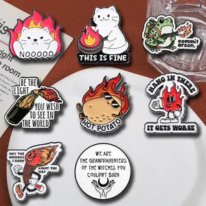 8PCS Fun Burning Phrases Metal Badges for Backpacks Jackets Hats Decorative Brooches Enamel Collars Daily Wear Jewelry Accessories Softball Pins Hat Clip outdoorfun