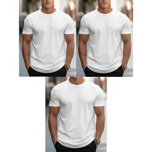 3 Blank Unisex 100% Cotton TShirt For Women or Man Casual Short Sleeve Tee 3 Pcs 100% Heavy Cotton Comfortable Crew Neck Soft Adorable Tees Tops