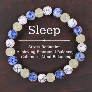 Sleep Bracelet Stress Reduction, Achieving Emotional Balance, Calmness, Mind Balancing Healing Crystal Bead Gorgeous  Stone Gemstone Jewelry Energy Love Girlfriend Boyfriend Souvenir Valentine Mother Anniversary New Year Christmas Halloween Birthday Gift