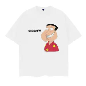Family Guy "Quagmire" Vintage Oversized Tee Anime T-shirt 100% Cotton Original Design Men's Top White Casual Menswear Tshirt