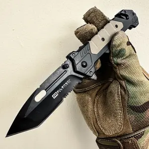 8" Outdoor Folding Tanto Pocket Knife for Men Women – Razor Sharp Stainless Steel Blade, Compact & Durable Gear Tools for Camping, Hunting, Survival, Tactical and Everyday Carry (EDC)