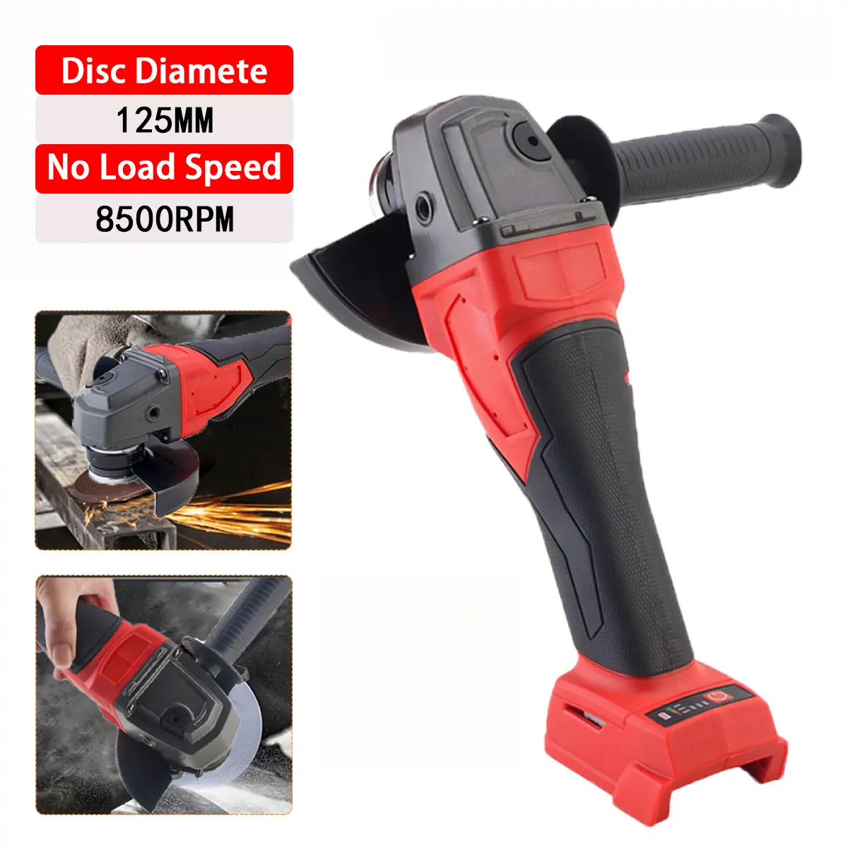 125mm Brushless Electric Angle Grinder 3 Gears Cordless Grinder Multifunctional Portable Cutting Machine Power Tool For 18V Battery Pin (battery not included) For grinding, cutting, rust removal, and polishing of metal, stone, and wood