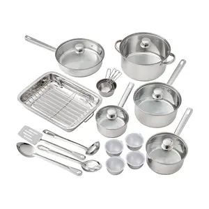 Mainstays 24 Piece Oven Safe Stainless Steel Cookware set