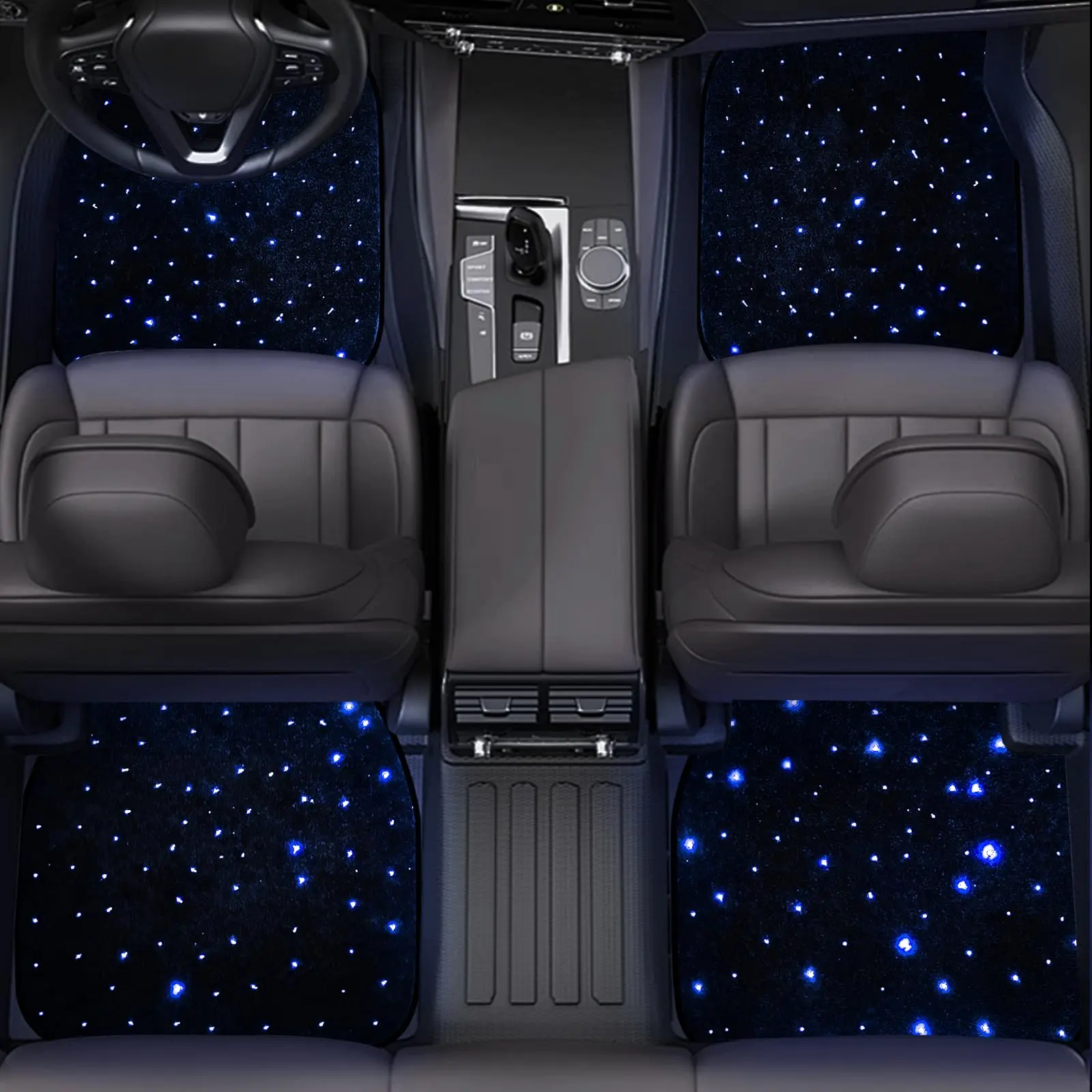 Premium Starlight Car Floor Mats, Waterproof Universal Floor Liners with Diamond Pattern, Anti Slip Durable Interior Protection for Sedans, SUVs, Pickup Trucks, Easy Installation, Comfortable and Easy to Maintain