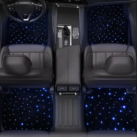 Premium Starlight Car Floor Mats, Waterproof Universal Floor Liners with Diamond Pattern, Anti Slip Durable Interior Protection for Sedans, SUVs, Pickup Trucks, Easy Installation, Comfortable and Easy to Maintain