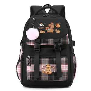 Kawaii Capybara Backpack for Girls Boys Women Anime Printed Bookbag Bag Student Teenager Children Knapsack Schoolbag Rucksack