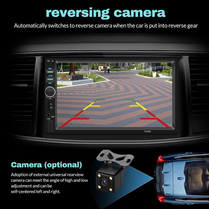 7 inch Car Player Stereo Double Din Radio ,Double Din Car Stereo 7” Touch Screen Car Radio with Backup Camera, Multimedia Car Audio Support Mirror Link,Bluetooth Caller ID,FM/MP3/MP4/USB,Aux Input Car Audio Receivers 7 inch Car Player Stereo Double Din Radio ,Double Din Car Stereo 7” Touch Screen Car Radio with Backup Camera, Multimedia Car Audio Support Mirror Link,Bluetooth Caller ID,FM/MP3/MP4/USB,Aux Input Car Audio Receivers