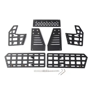Molle System Modular Rack, Laser-Cut Steel & Aluminium Gear Console Mount Storage Panel Organizer with Decoration Boxes for 2010-2023 4Runner, Set of 7