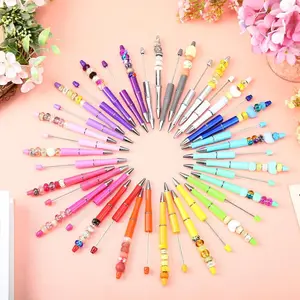 10pcs Creative Handmade Beaded Pen DIY Multi-Color Rotating Ballpoint Pens Back-To-School School Supplies Educational Student Stationery Ink!