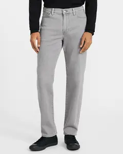 Express Slim Straight Gray Wash Flex Fleece Jeans