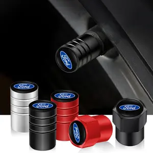 4Pcs Aluminum Alloy Car Wheel Valve Cover Tire Valves Dust Cap For Ford Mustang Focus Ranger Explorer Fiesta Expedition Mondeo Escape Fusion Kuga Figo EDGE KA S-MAX Galaxy Bronco Ecosport Maverick Escape PUMA Tourneo F150 F350 F250 C-MAX Vertrek B-MAX Esc