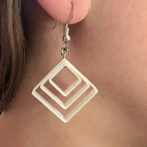 Beautiful Dimensions White Cascade of Diamonds FDM 3D Printed Hook Earrings for Women