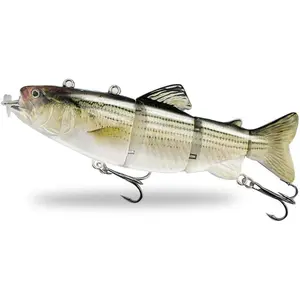 Robotic Swimming  USB Rechargeable LED Light 4-Segement Multi Jointed Swimbait Electric  Fishing Tackle