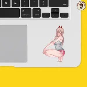 Power Flirty Glance Sticker, Vinyl Sticker, Playful Anime Waifu Look, Laptop Decor, Phone Case Decoration