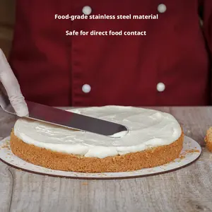2Pcs Straight Cake Icing Spatula Set,4" 6",High-quality stainless steel easily applies frosting, perfect for cake decoration and baking, an essential kitchen tool for chefs