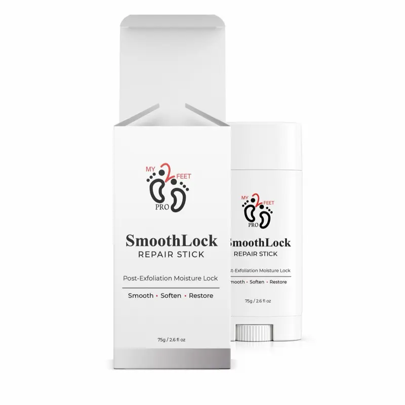 High End Beauty My2feet SmoothLock Repair Stick - 2.6oz Silicone-Free Shea-Infused Treatment with Hyaluronic Acid, Restore & Hydrate Dry Skin, Direct Daily Application for Heel Calluses
