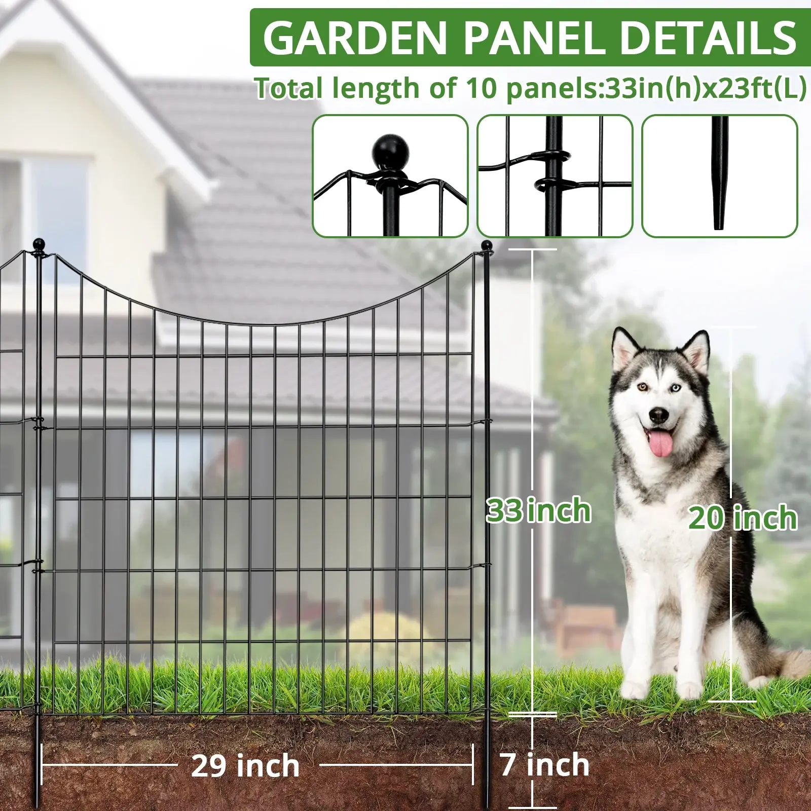 10pcs 33in(H) x24ft(L)  